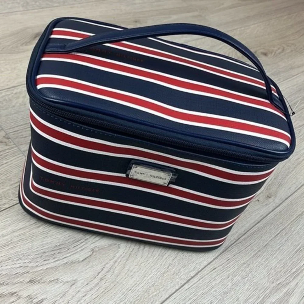 Tommy Hilfiger Cosmetic Travel Bag Blue, Red & White - Picture 2 of 8